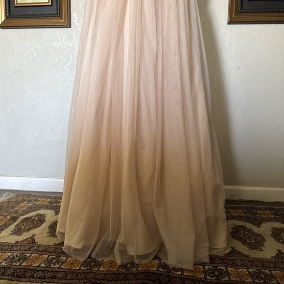 Pink Formal Dress Long Off The Shoulders Ballgown Flowy Tulle Women’s Size 12 - Picture 3 of 14